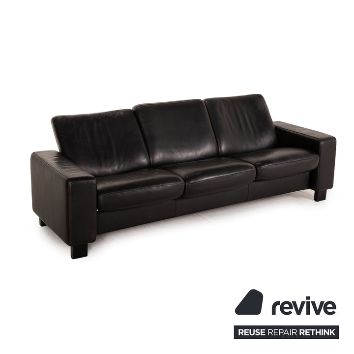 Stressless Leder Dreisitzer Schwarz Sofa Couch