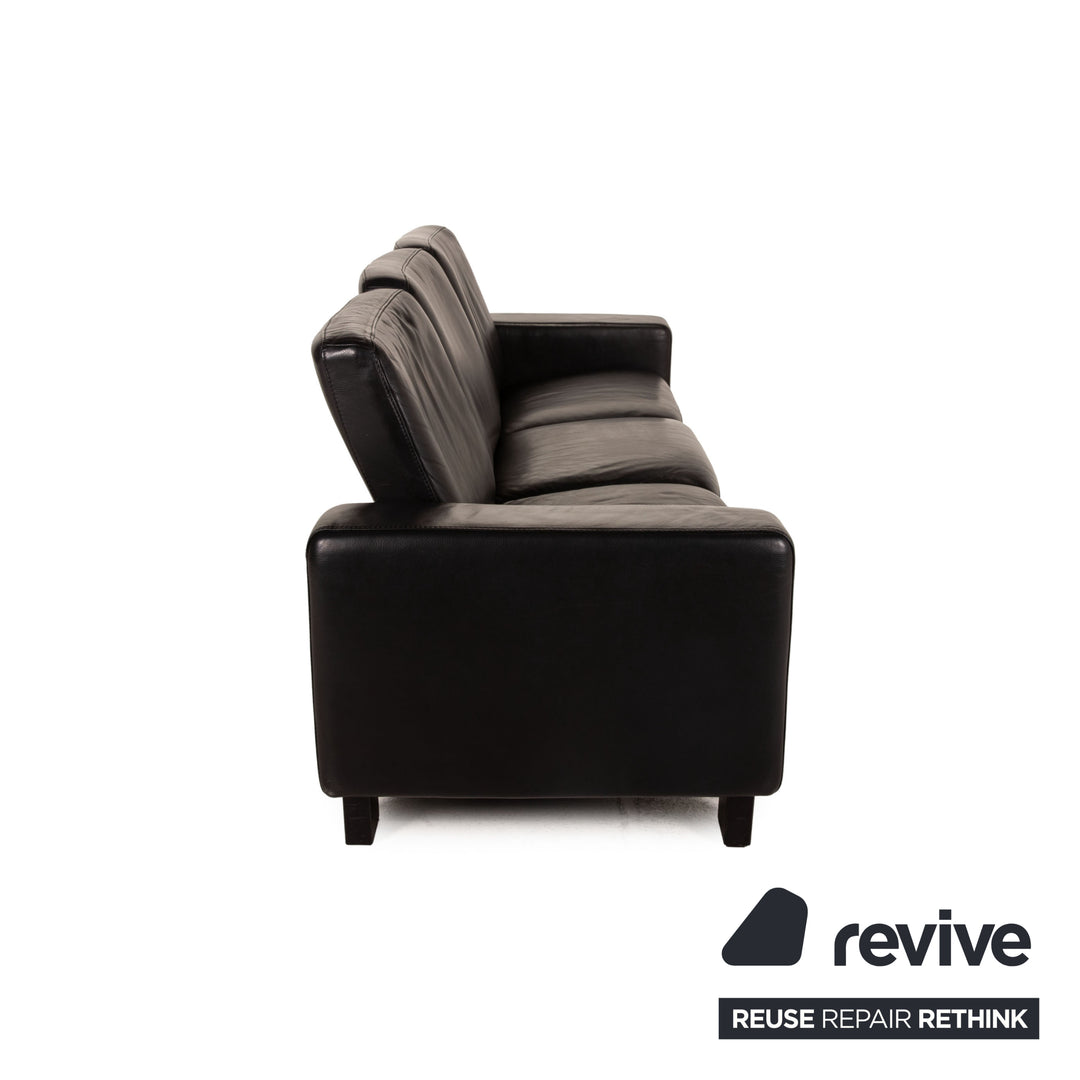 Stressless Leder Dreisitzer Schwarz Sofa Couch