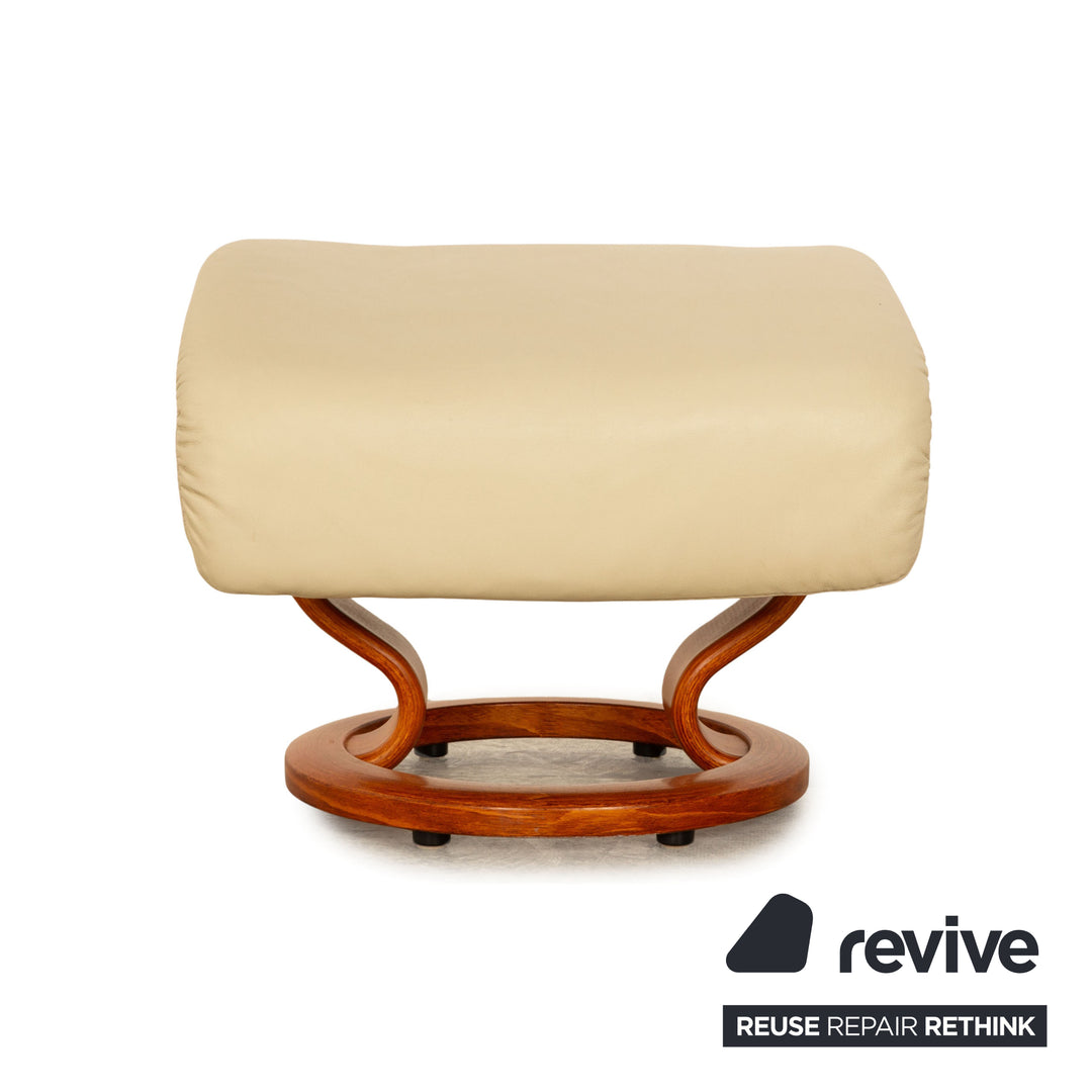 Stressless Leder Hocker Creme