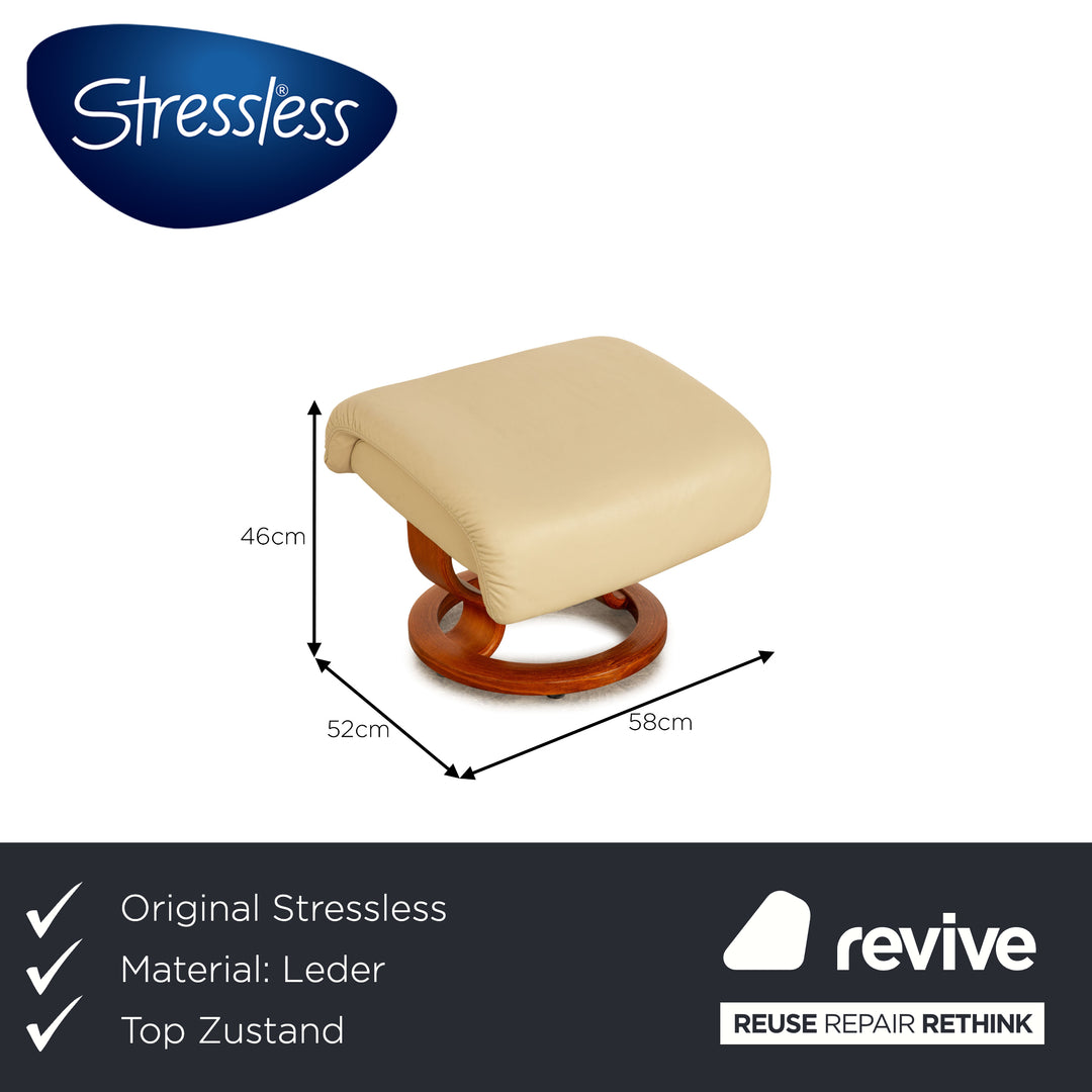 Stressless Leder Hocker Creme