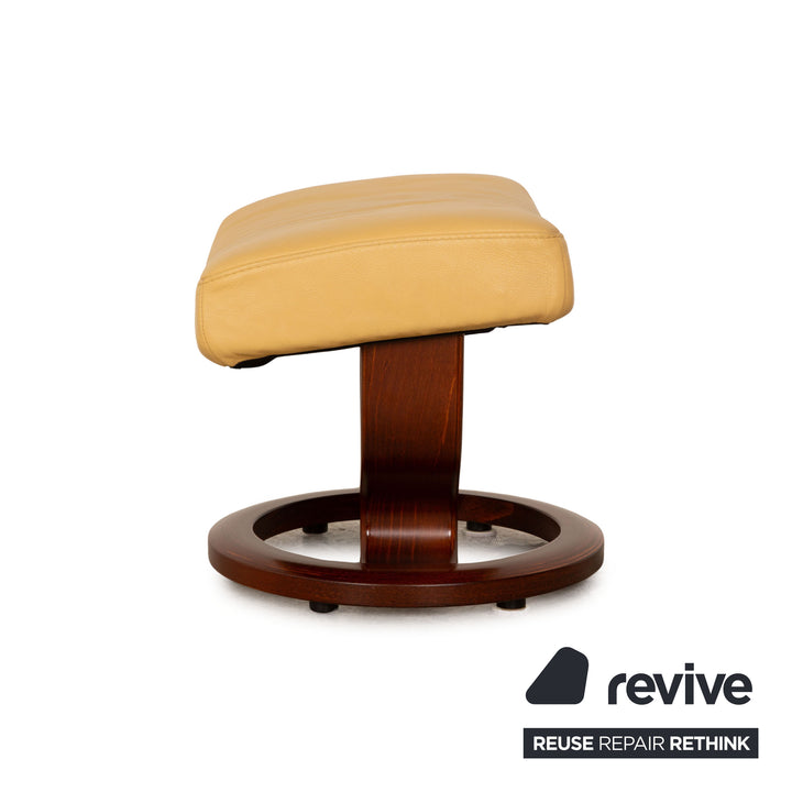 Stressless Leder Hocker Creme Gelb