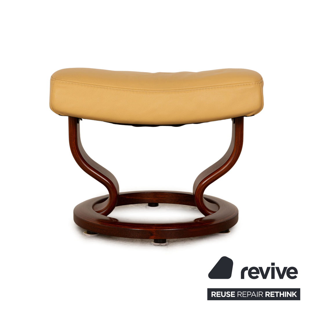 Stressless Leder Hocker Creme Gelb