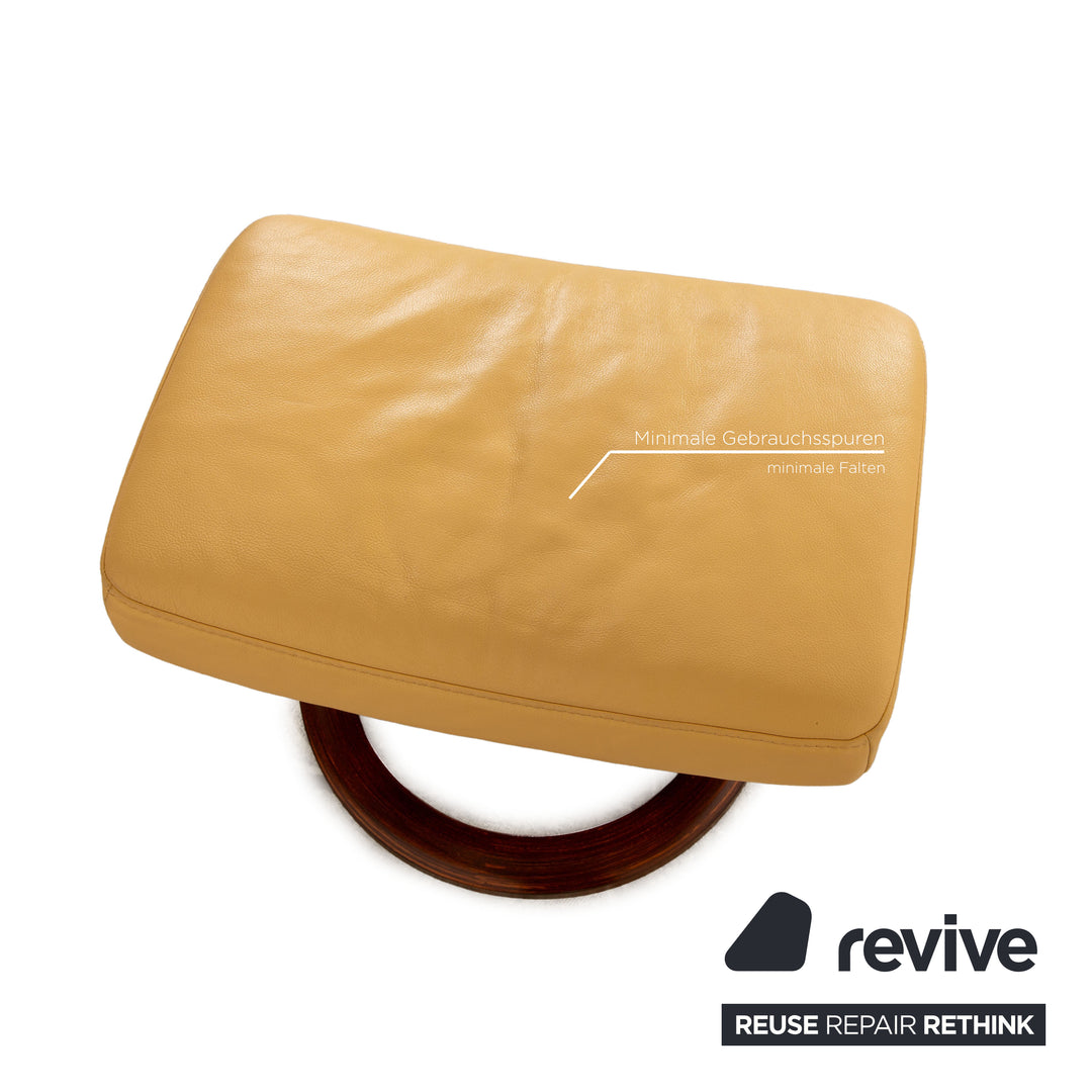 Stressless Leder Hocker Creme Gelb