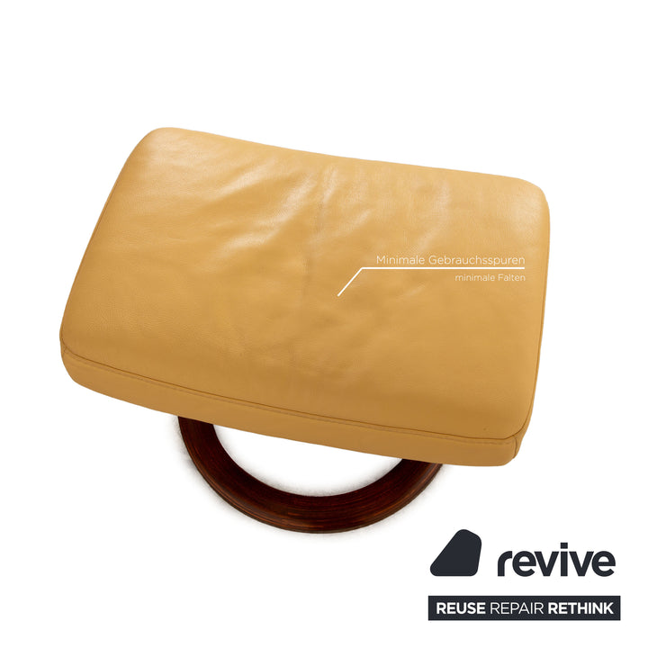 Stressless Leder Hocker Creme Gelb