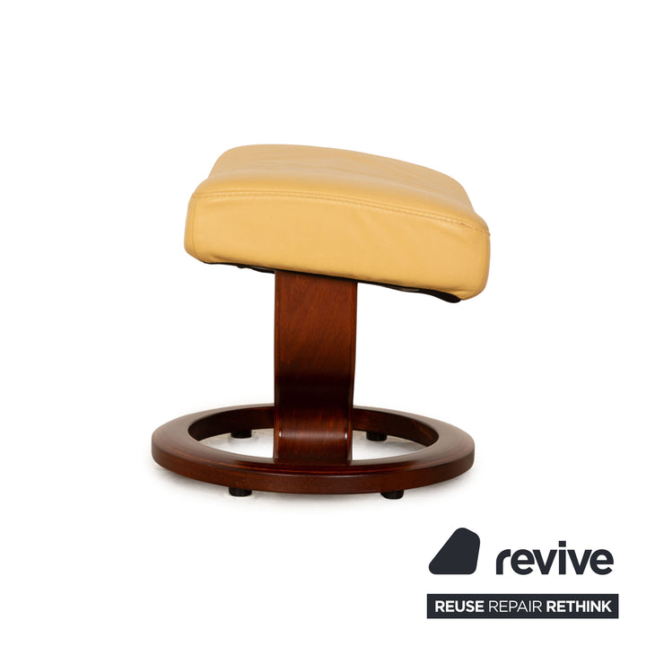 Stressless Leder Hocker Creme Gelb