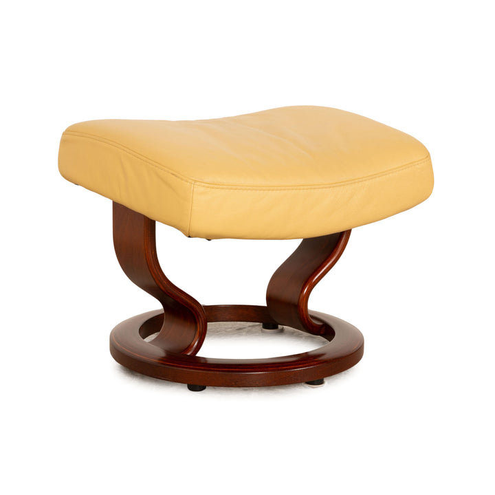 Stressless Leder Hocker Creme Gelb
