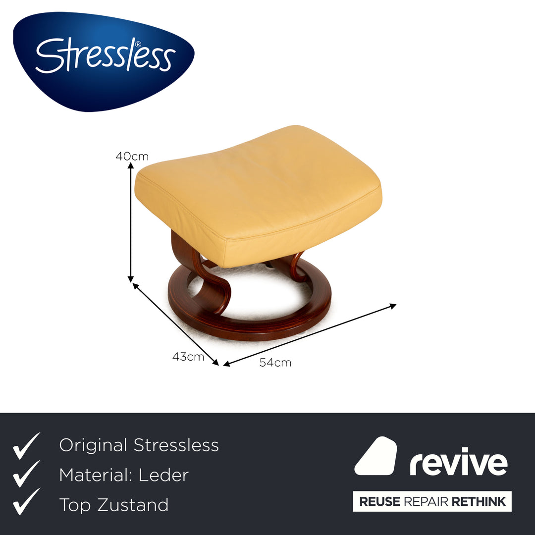 Stressless Leder Hocker Creme Gelb