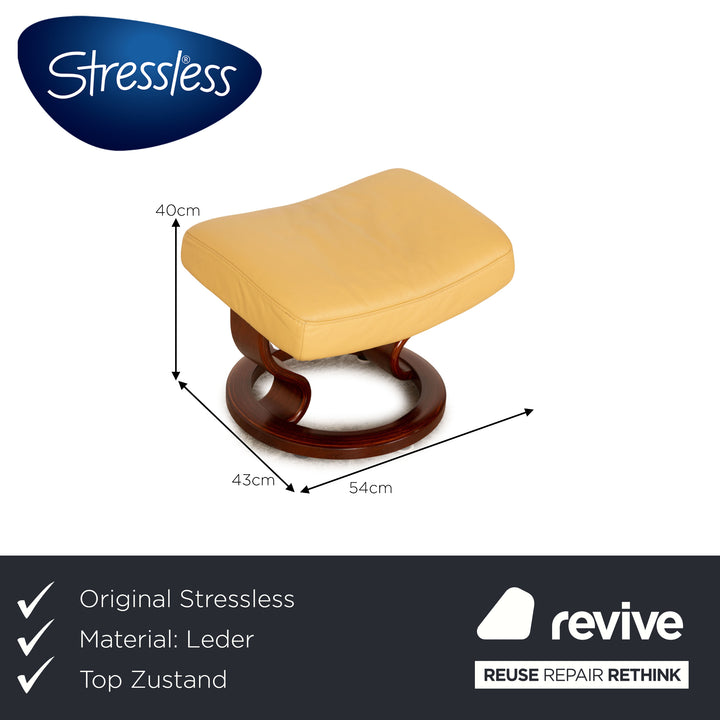 Stressless Leder Hocker Creme Gelb