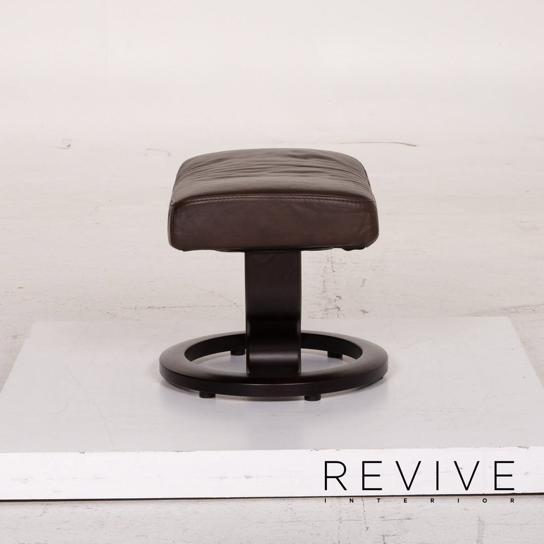 Stressless Leder Hocker Dunkelbraun #15002