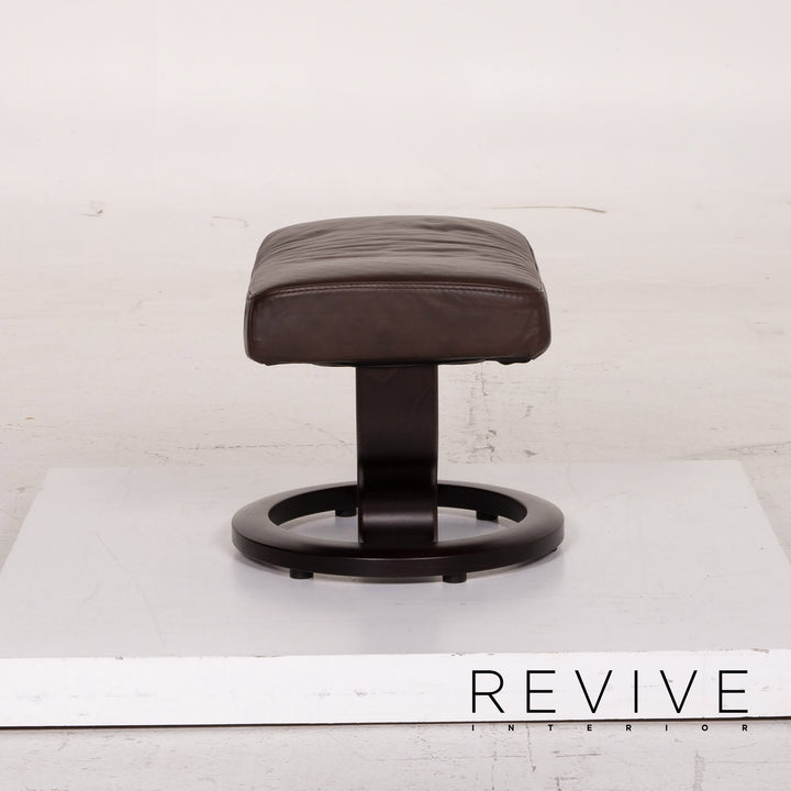 Stressless Leder Hocker Dunkelbraun #15002