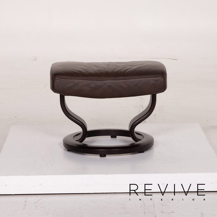 Stressless Leder Hocker Dunkelbraun #15002