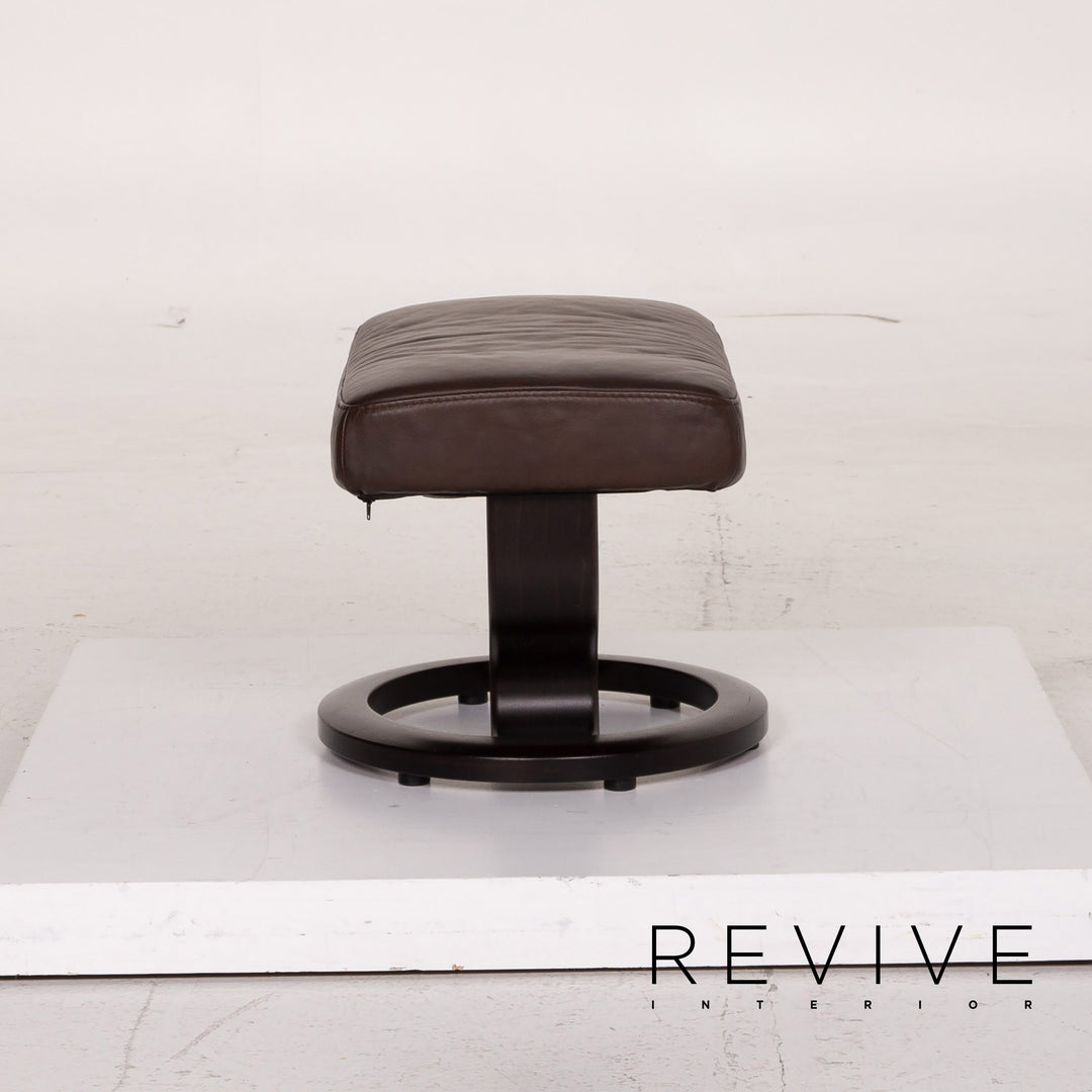 Stressless Leder Hocker Dunkelbraun #15002