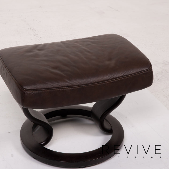 Stressless Leder Hocker Dunkelbraun #15002