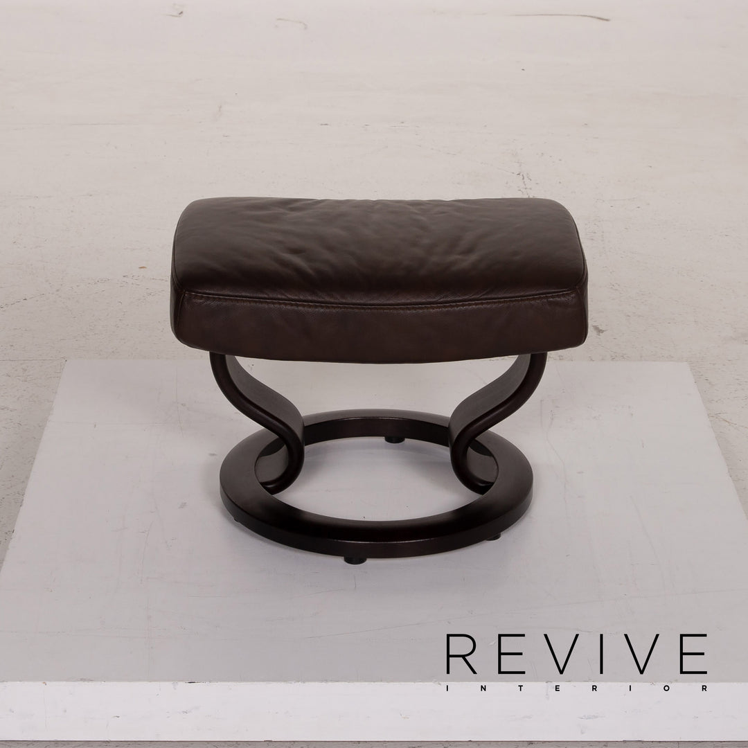Stressless Leder Hocker Dunkelbraun #15002