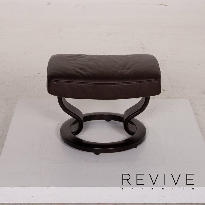 Stressless Leder Hocker Dunkelbraun #15002
