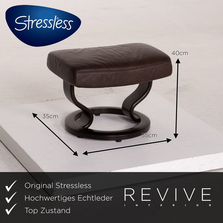 Stressless Leder Hocker Dunkelbraun #15002
