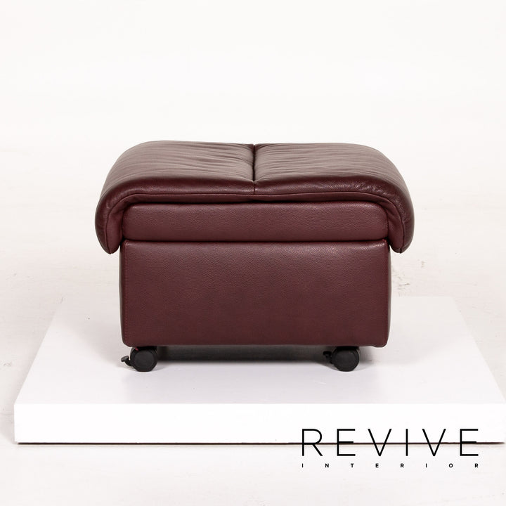 Stressless Leder Hocker Dunkelrot Rotbraun Funktion Stauraum Ottoman #13841