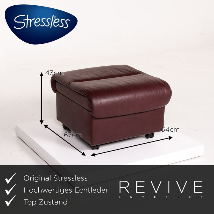 Stressless Leder Hocker Dunkelrot Rotbraun Funktion Stauraum Ottoman #13841