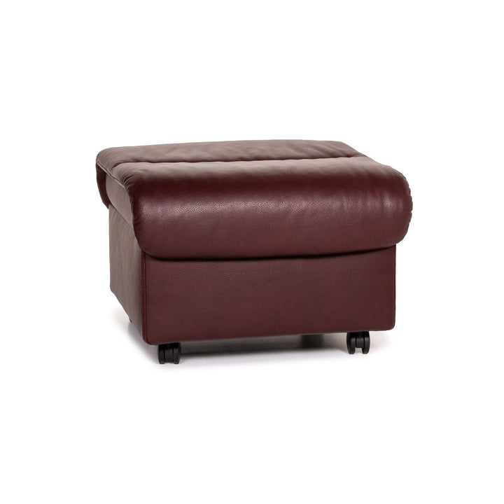 Stressless Leder Hocker Dunkelrot Rotbraun Funktion Stauraum Ottoman #13841