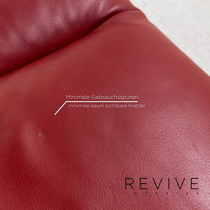 Stressless Leder Hocker Rot Funktion Ottoman #13293