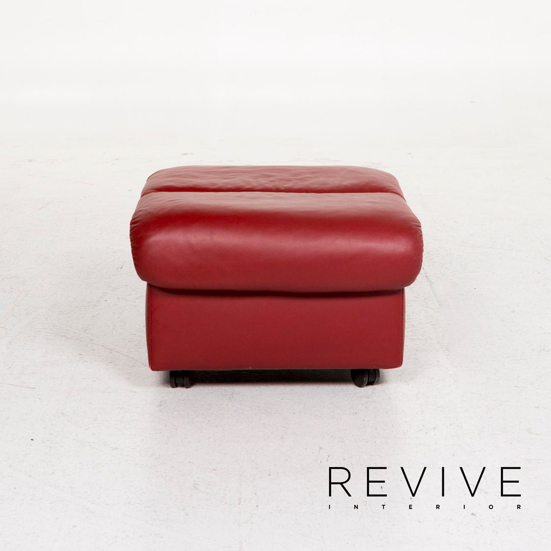 Stressless Leder Hocker Rot Funktion Ottoman #13293