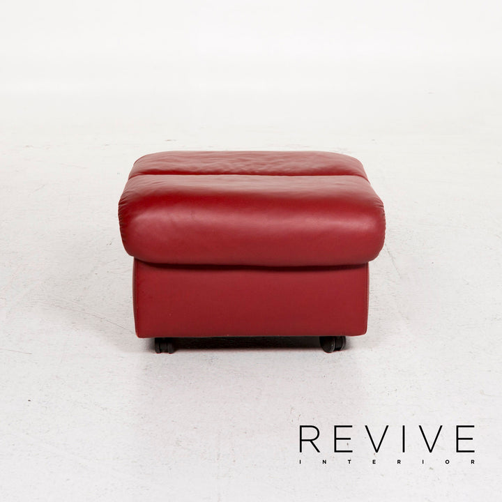 Stressless Leder Hocker Rot Funktion Ottoman #13293