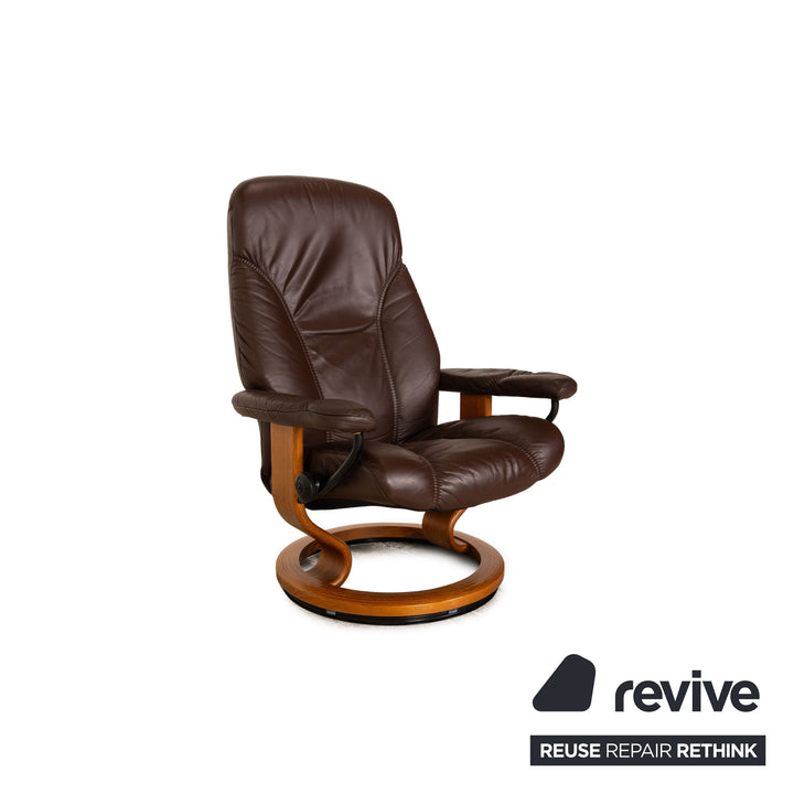 Stressless leather armchair brown incl. stool size M