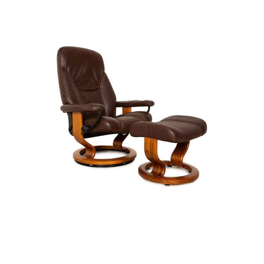 Stressless leather armchair brown incl. stool size M