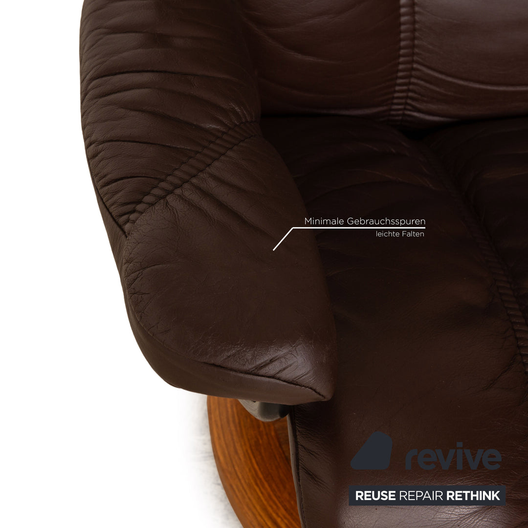 Stressless Leder Sessel Braun inkl. Hocker Größe M