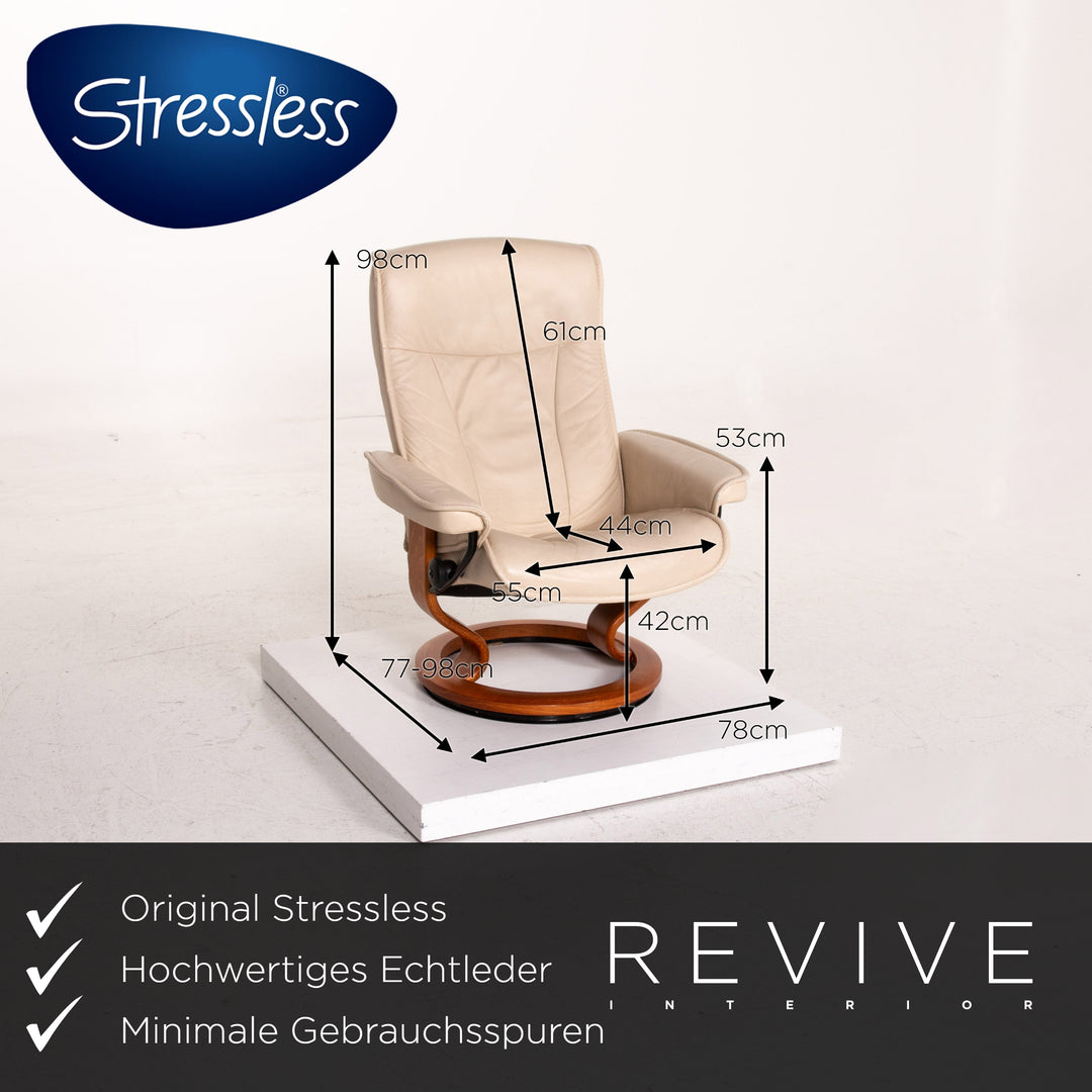 Stressless Leder Sessel inkl. Hocker Creme Funktion Relaxfunktion Relaxsessel #14962