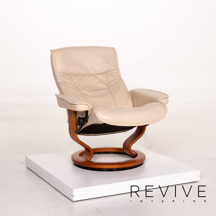 Stressless leather armchair incl. stool cream function relax function recliner #14962