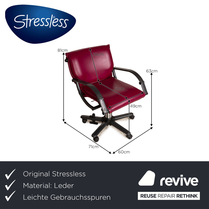 Stressless Leder Sessel Lila Stuhl Größe S
