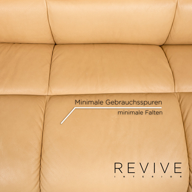Stressless Leder Sofa Beige Viersitzer Couch 