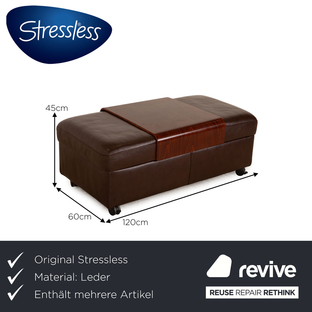 Stressless Leather Sofa Set Brown Corner Sofa Stool Recamiere Left Sofa Couch