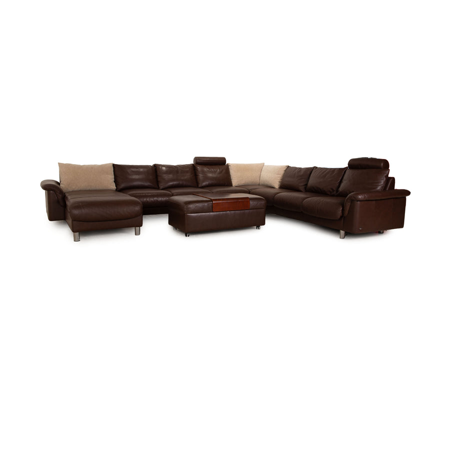 Stressless Leather Sofa Set Brown Corner Sofa Stool Recamiere Left Sofa Couch