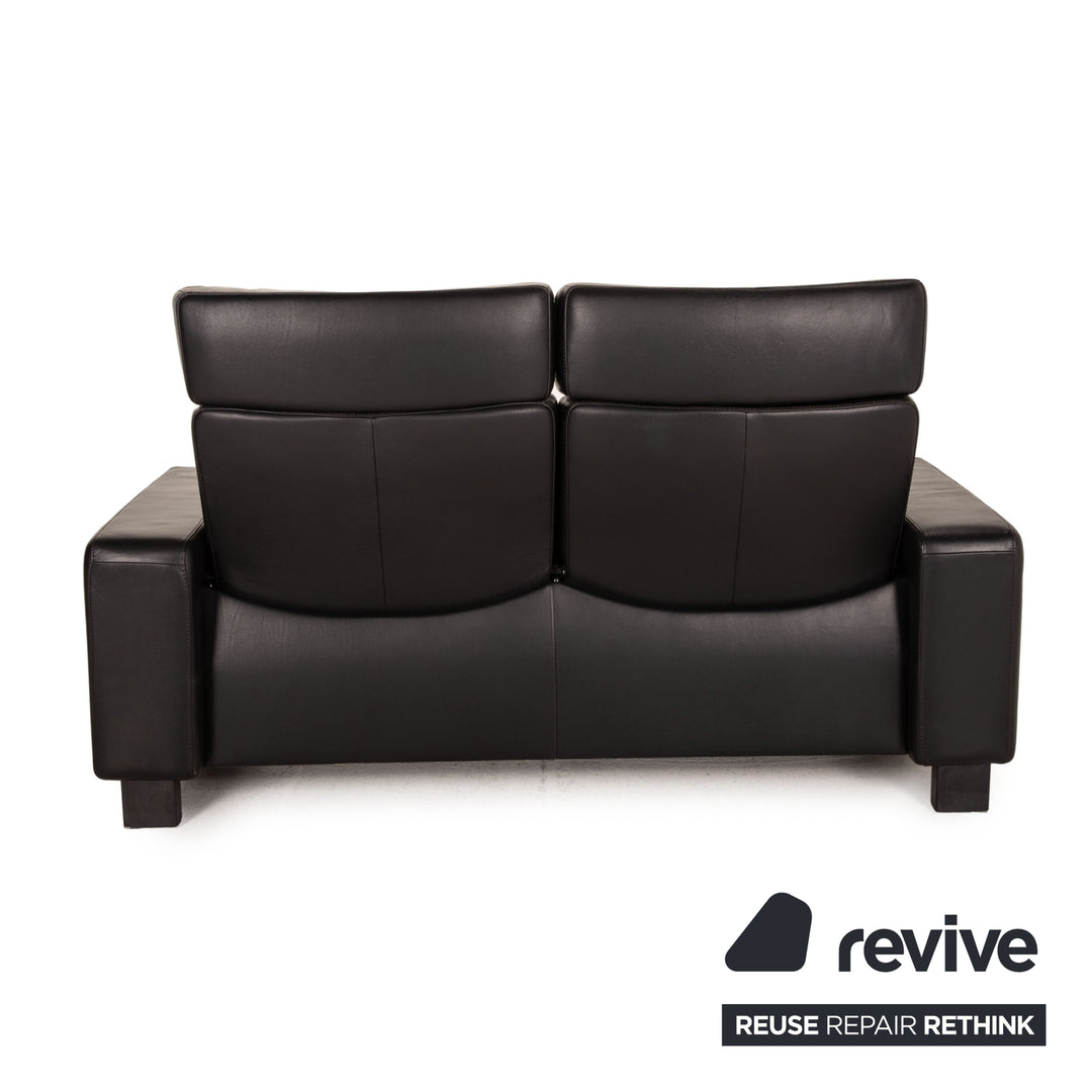 Stressless Leather Sofa Black Two Seater Couch