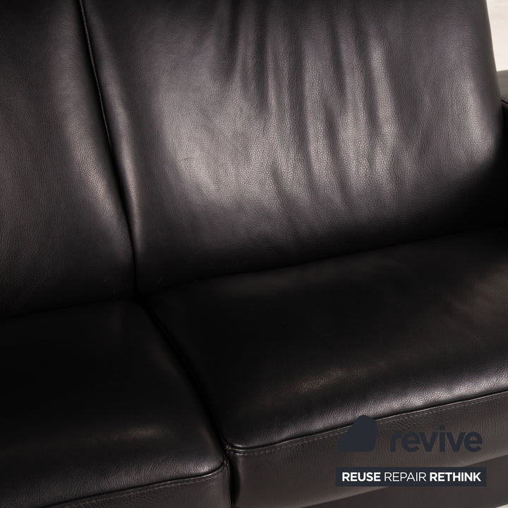 Stressless Leder Sofa Schwarz Zweisitzer Couch
