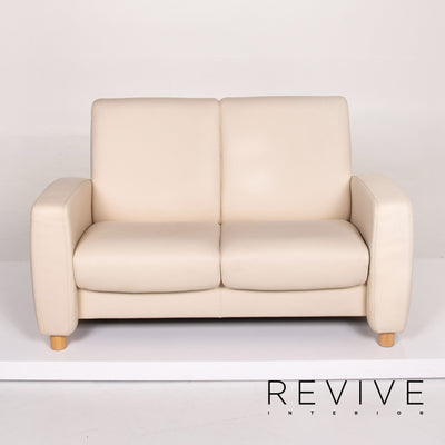Stressless Leder Zweisitzer Creme Couch Funktion #7745