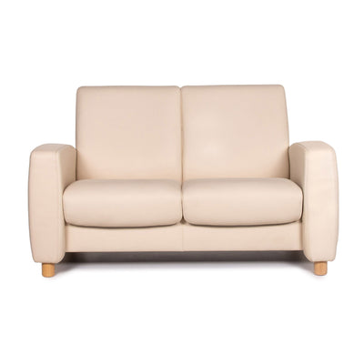 Stressless Leder Zweisitzer Creme Couch Funktion #7745
