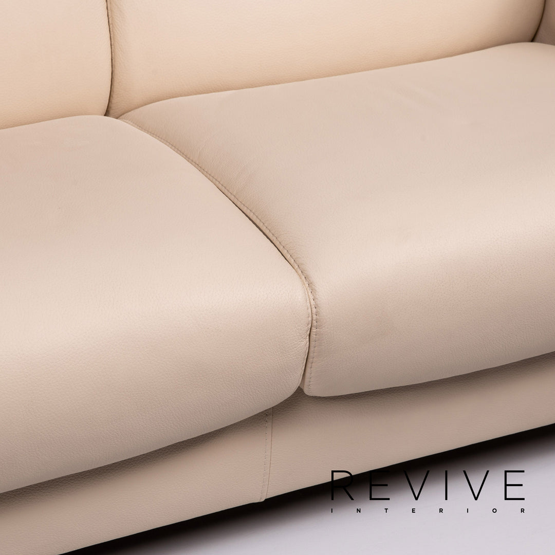 Stressless Leather Loveseat Cream Couch Feature #7745