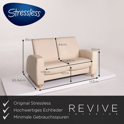 Stressless Leder Zweisitzer Creme Couch Funktion #7745