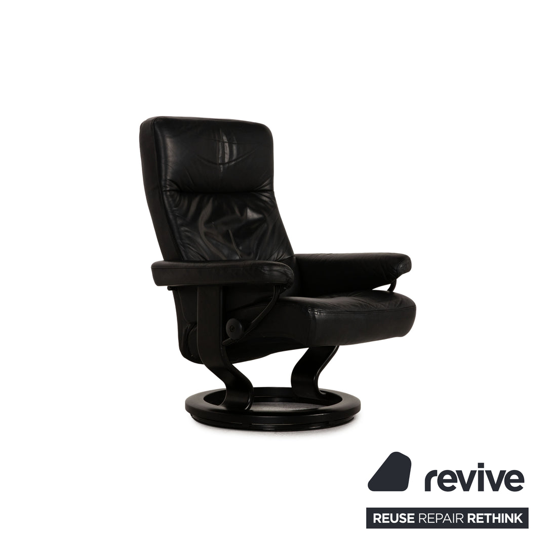 Stressless Ledersessel ink. Hocker Schwarz Relaxfunktion