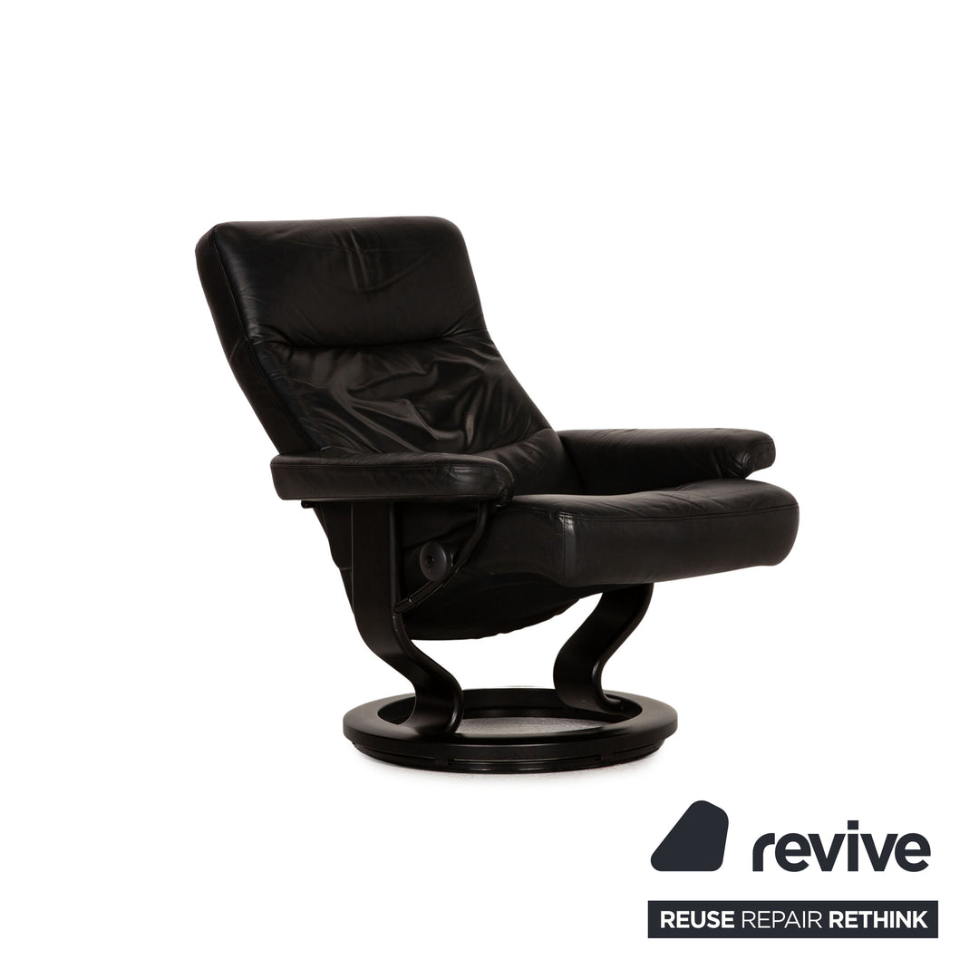 Stressless Ledersessel ink. Hocker Schwarz Relaxfunktion