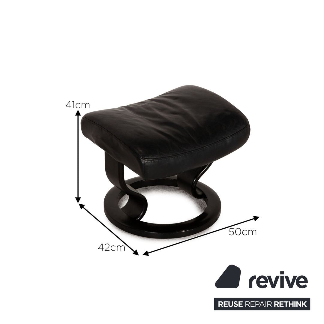 Stressless Ledersessel ink. Hocker Schwarz Relaxfunktion