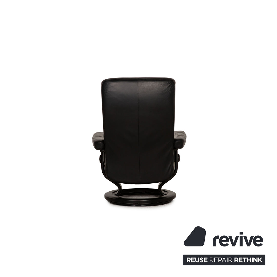 Stressless Ledersessel ink. Hocker Schwarz Relaxfunktion