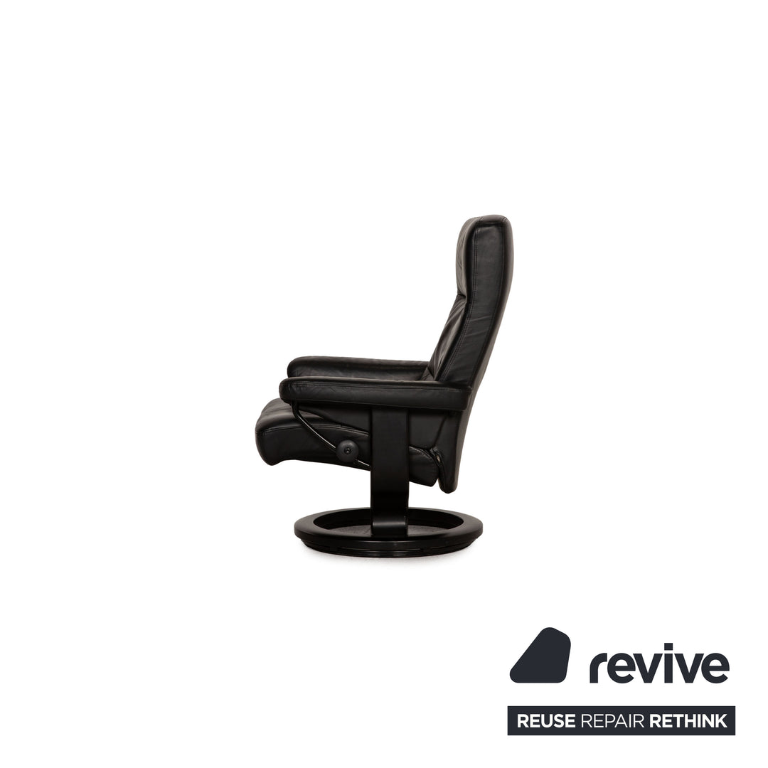 Stressless Ledersessel ink. Hocker Schwarz Relaxfunktion