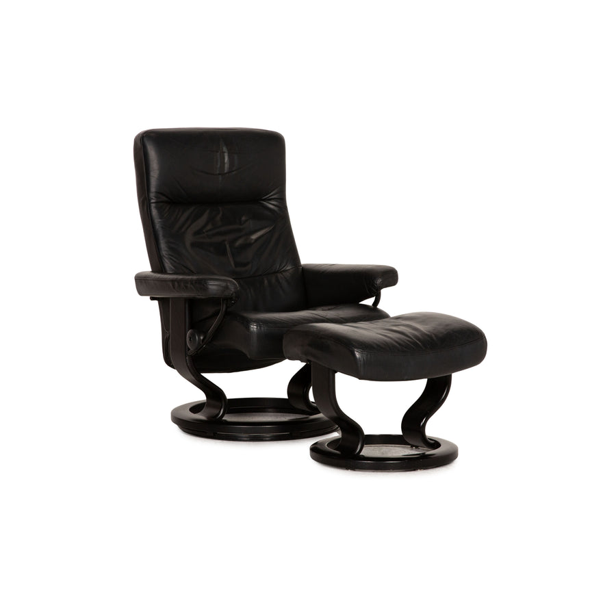 Stressless Ledersessel ink. Hocker Schwarz Relaxfunktion
