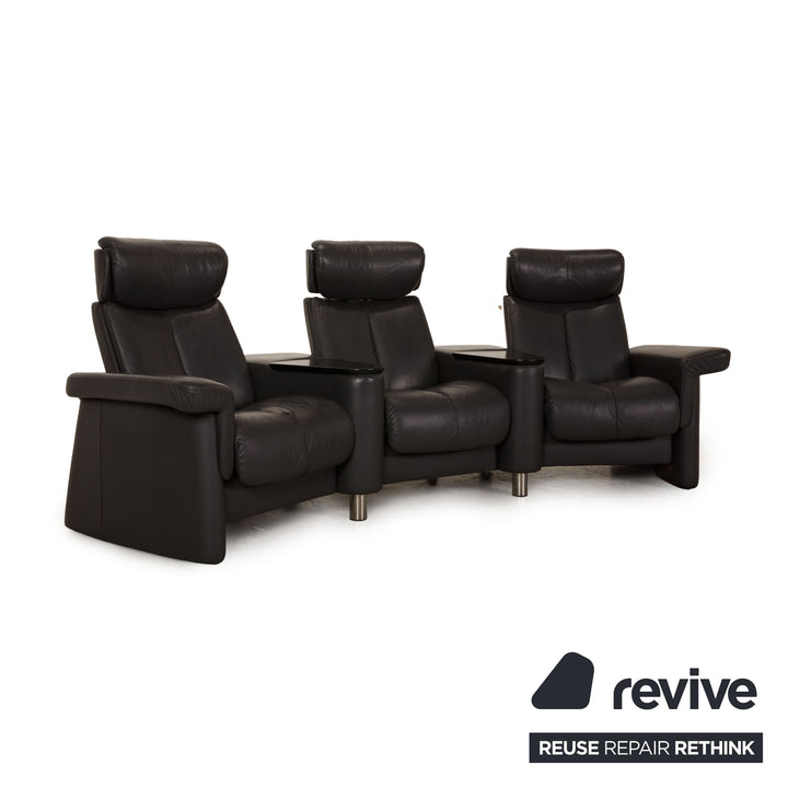 Stressless Legend Leder Dreisitzer Grau Sofa Couch Funktion