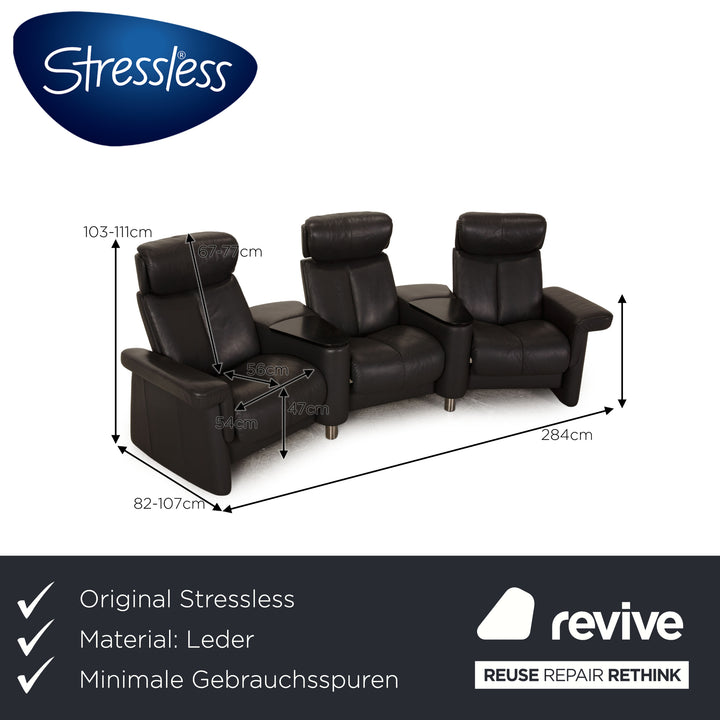 Stressless Legend Leder Dreisitzer Grau Sofa Couch Funktion