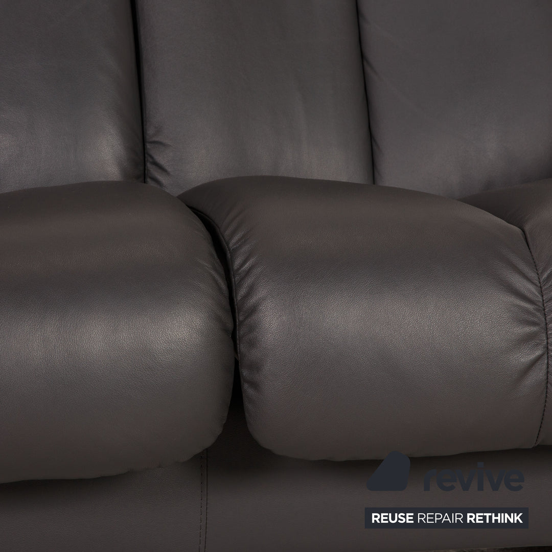 Stressless Legend leather sofa anthracite two-seater couch function